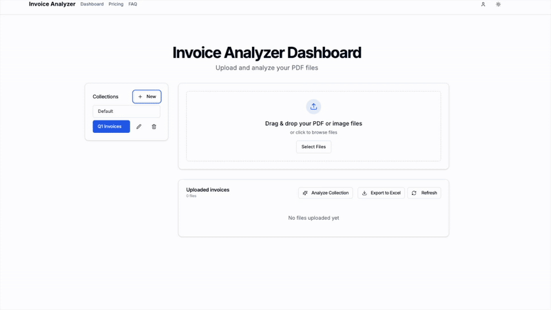 Invoice Analyzer Dashboard Demo